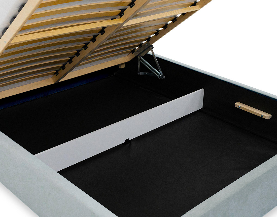 Lit coffre 140x200 cm en velours sommier inclus John