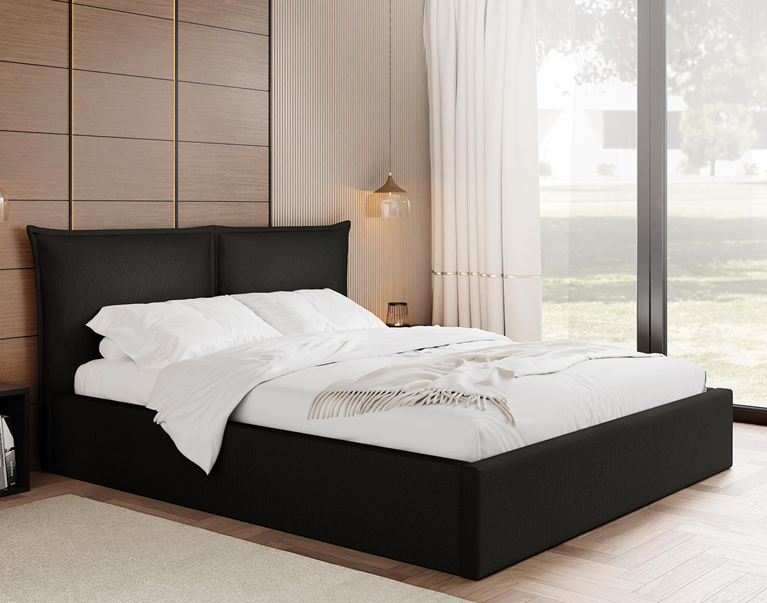 Lit coffre 160x200 cm en velours sommier inclus John