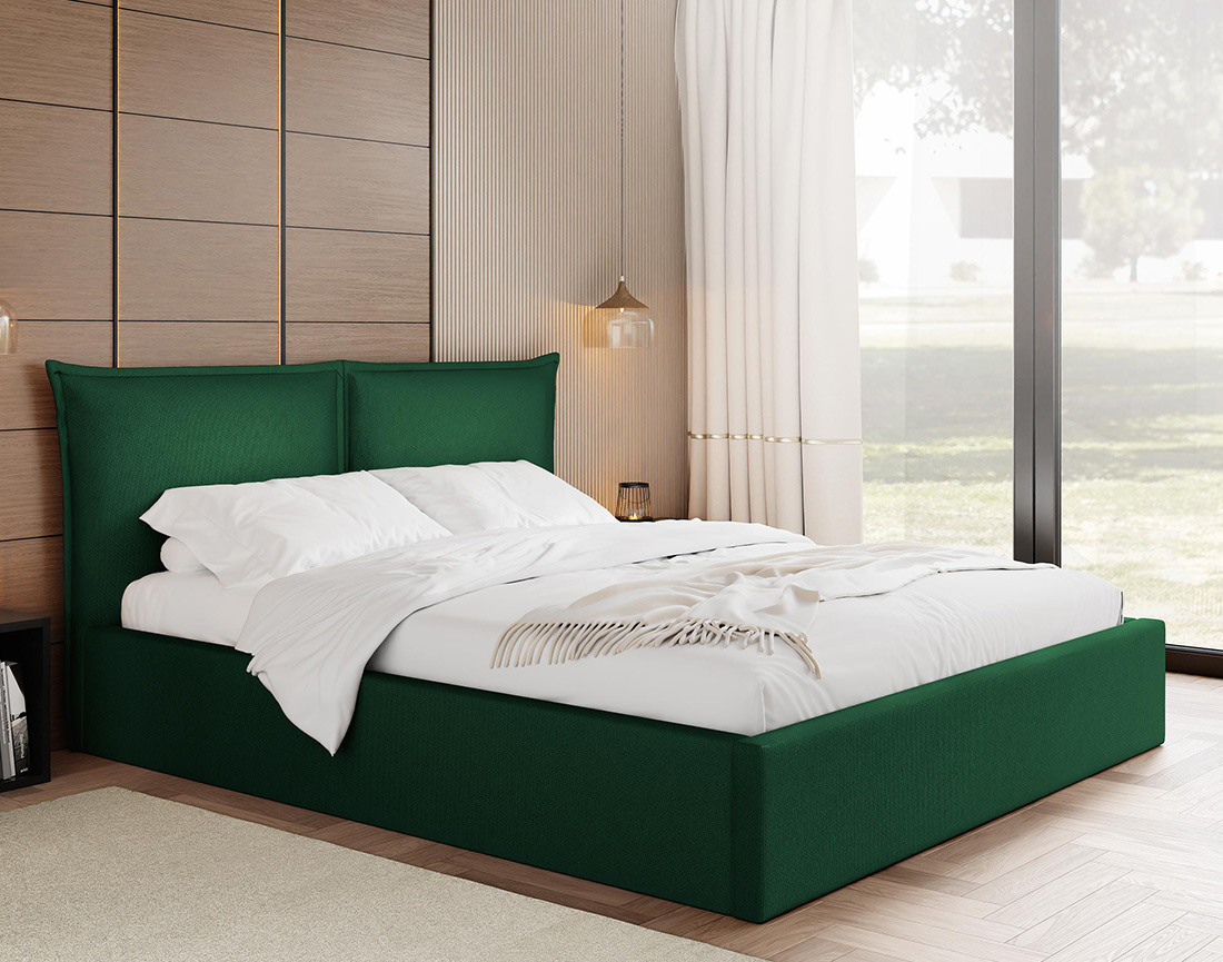 Lit coffre 160x200 cm en velours sommier inclus John