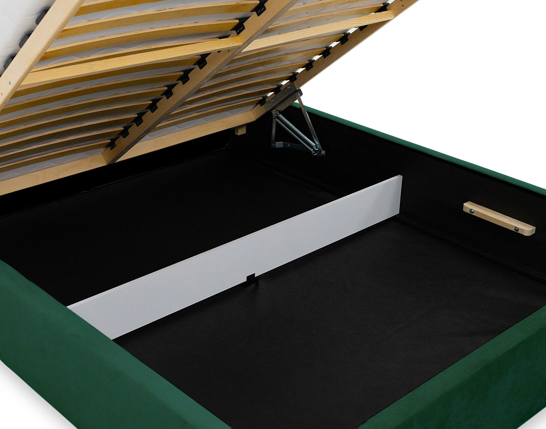 Lit coffre 160x200 cm en velours sommier inclus John