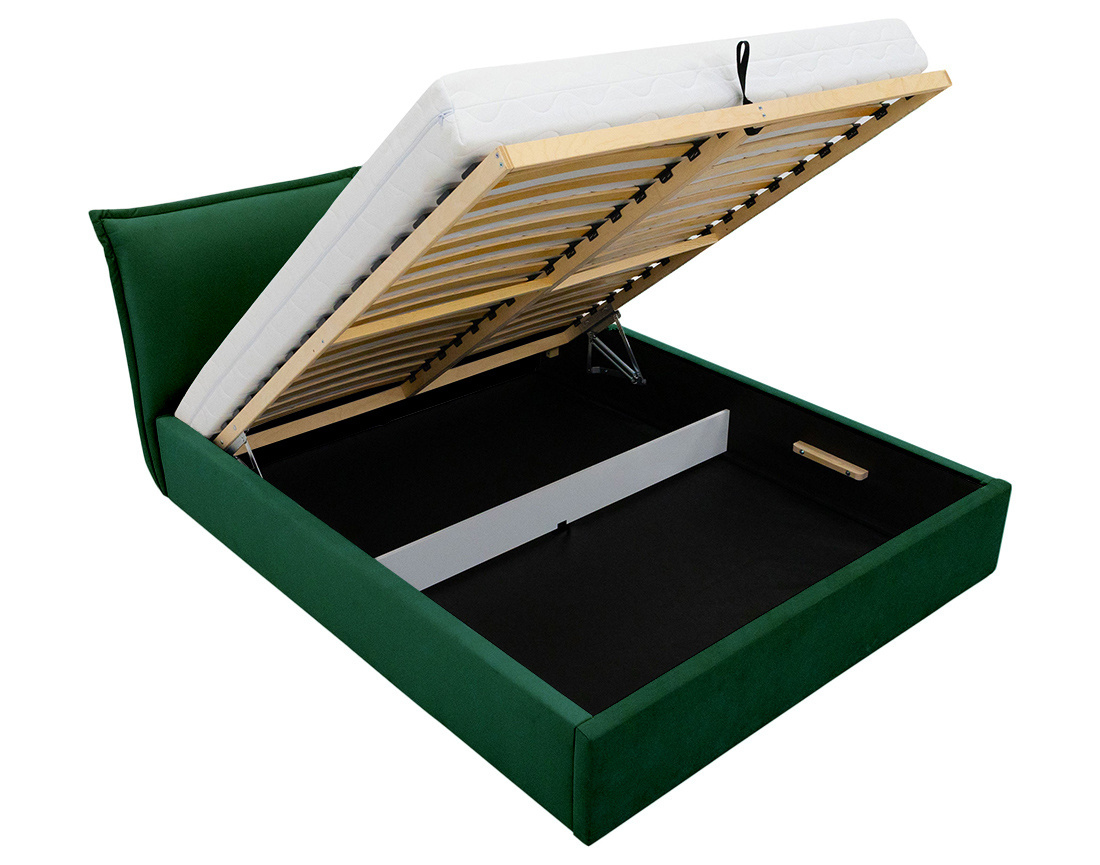 Lit coffre 180x200 cm en velours sommier inclus John