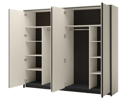 Armoire 4 portes led et miroirs inclus 251x215 cm Kimi