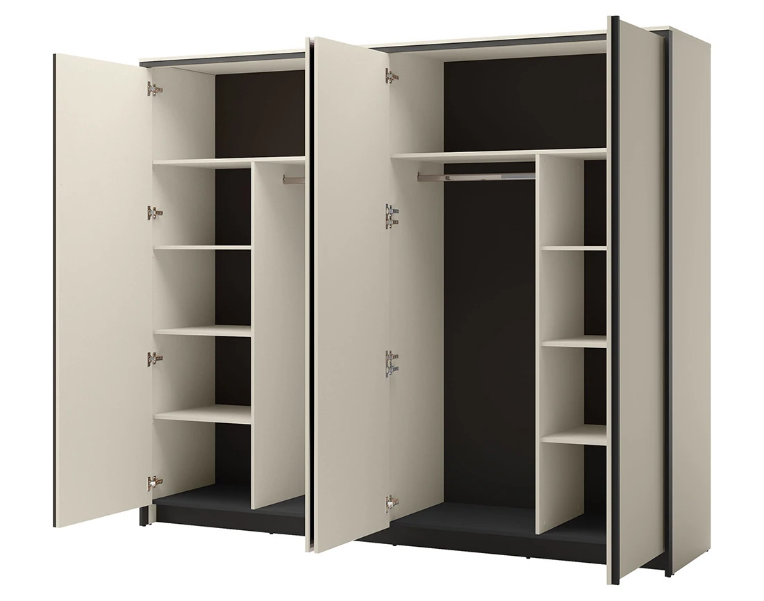 Armoire 4 portes led et...