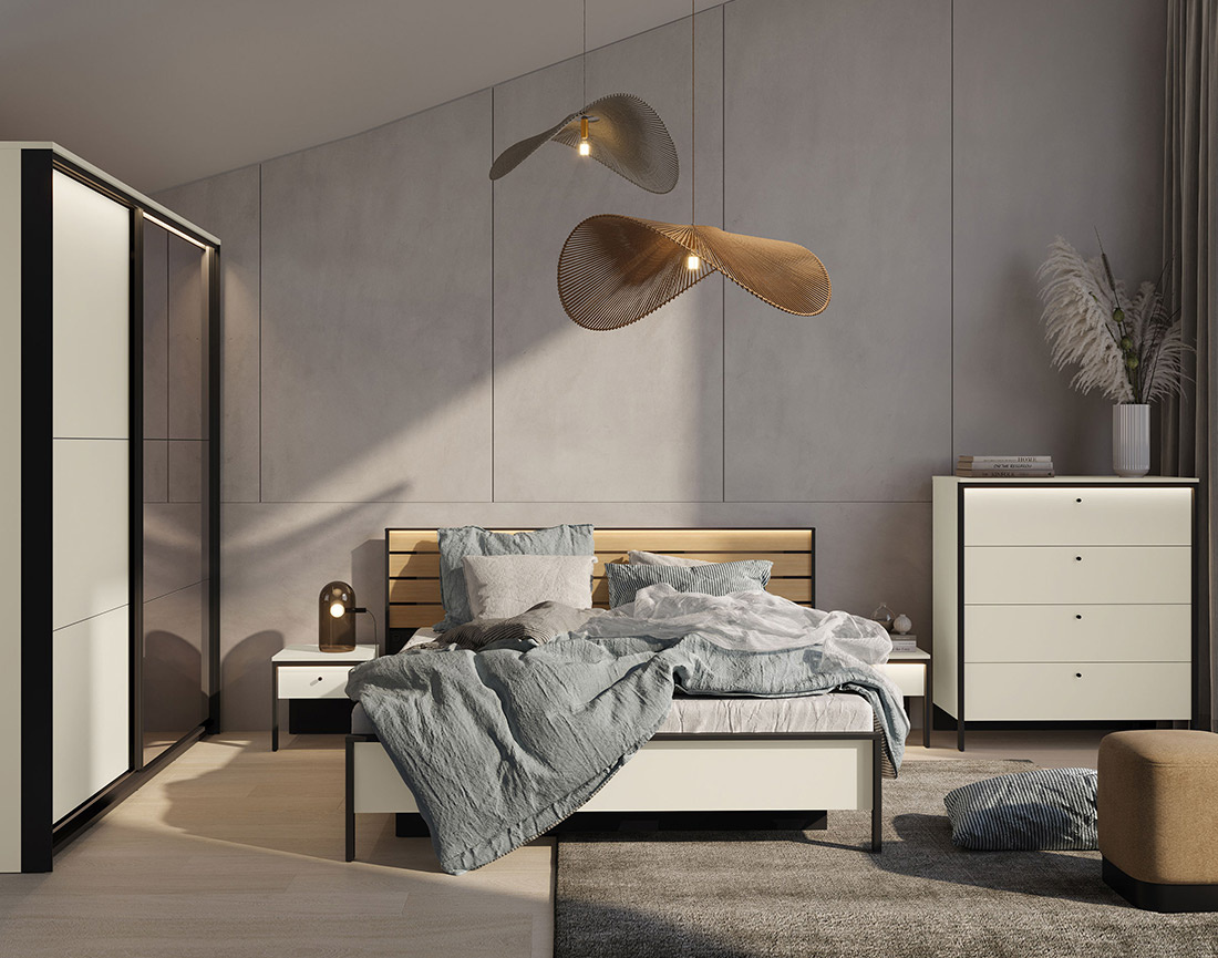 Lit coffre 180x200 cm sommier et port USB inclus Kimi