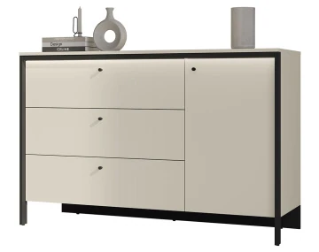 Commode 3 tiroirs et 1 porte led inclus Kimi