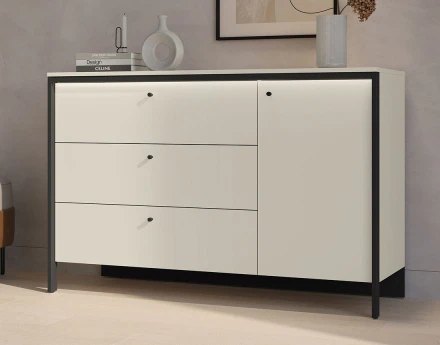 Commode 3 tiroirs et 1 porte led inclus Kimi