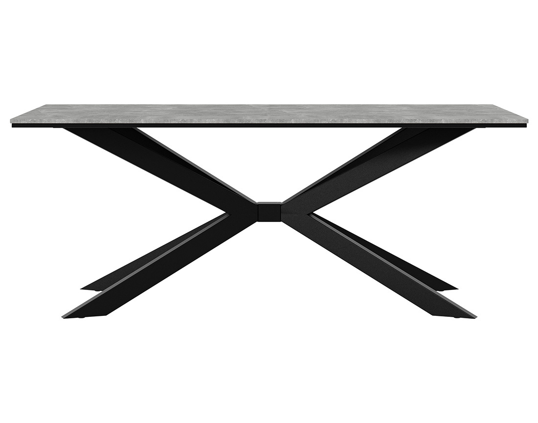 Table à manger plateau effet béton pieds en métal 4 à 8 personnes Casey