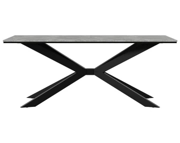 Table à manger plateau effet béton pieds en métal 4 à 8 personnes Casey