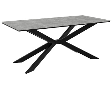 Table à manger plateau effet béton pieds en métal 4 à 8 personnes Casey