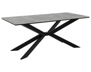 Table à manger plateau effet béton pieds en métal 4 à 8 personnes Casey