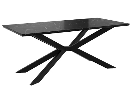 Table à manger plateau effet marbre pieds en métal 4 à 8 personnes Casey