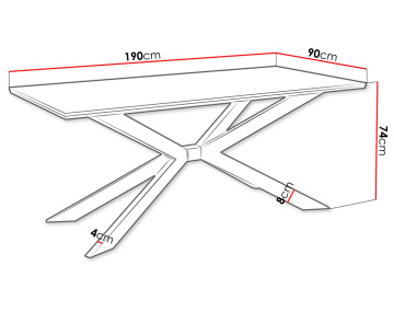 Table à manger plateau effet marbre pieds en métal 4 à 8 personnes Casey
