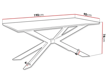 Table à manger plateau effet marbre pieds en métal 4 à 8 personnes Casey