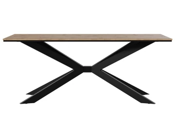 Table à manger plateau effet bois pieds en métal 4 à 8 personnes Casey