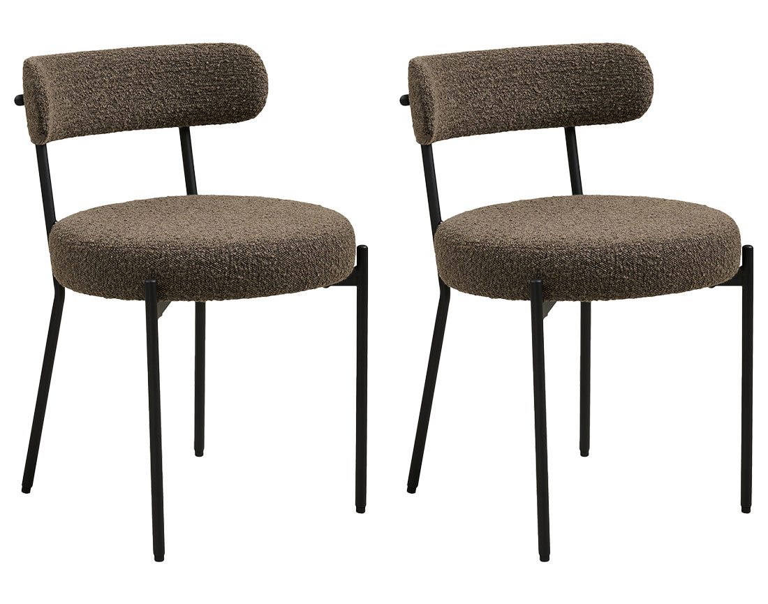 Lot de deux chaises en tissu bouclette Ivanec
