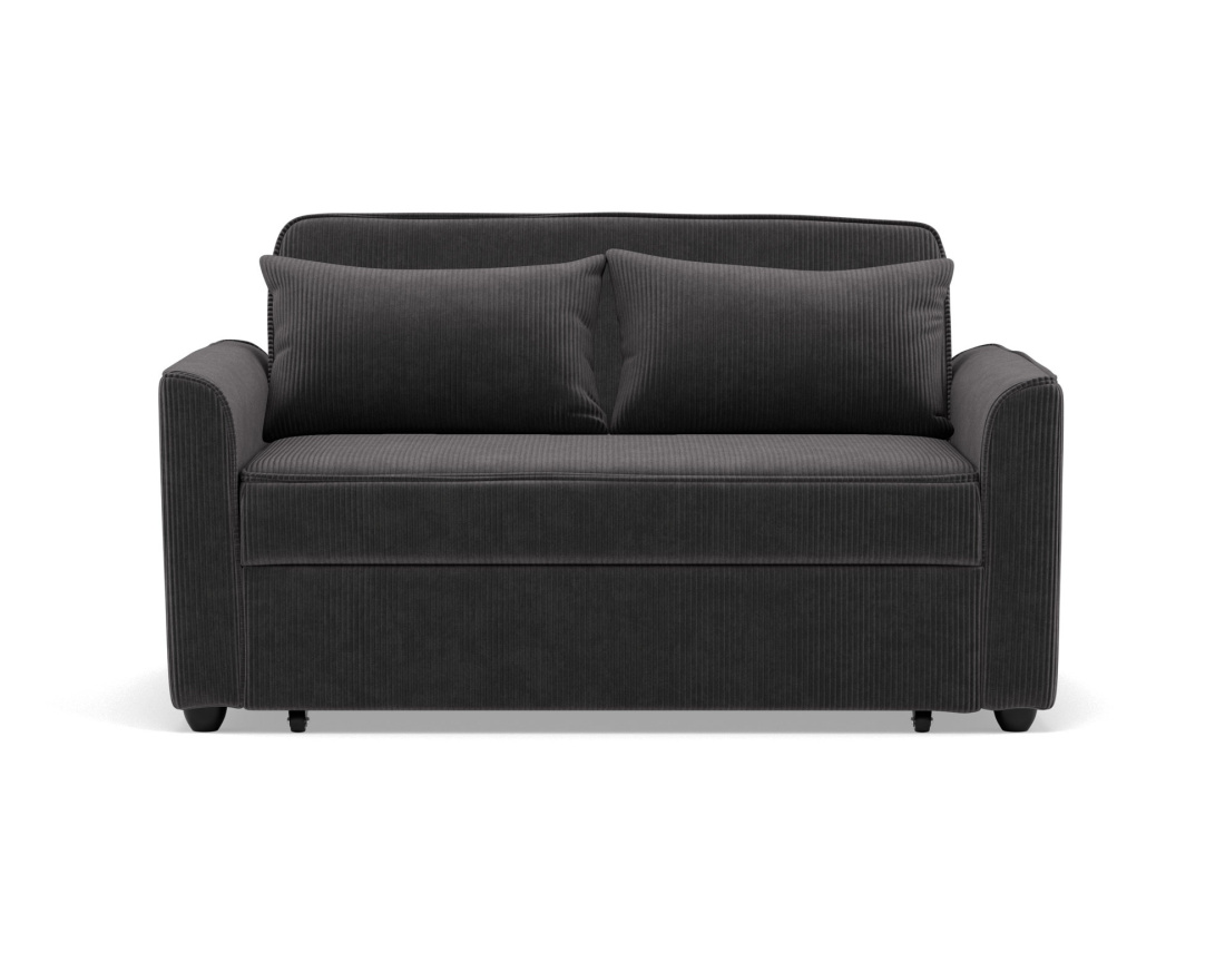 Canapé droit 2 places convertible en velours côtelé Ernest