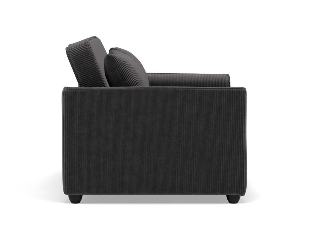 Canapé droit 2 places convertible en velours côtelé Ernest