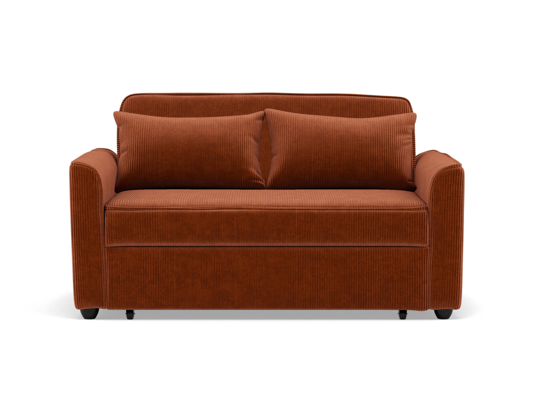 Canapé droit 2 places convertible en velours côtelé Ernest