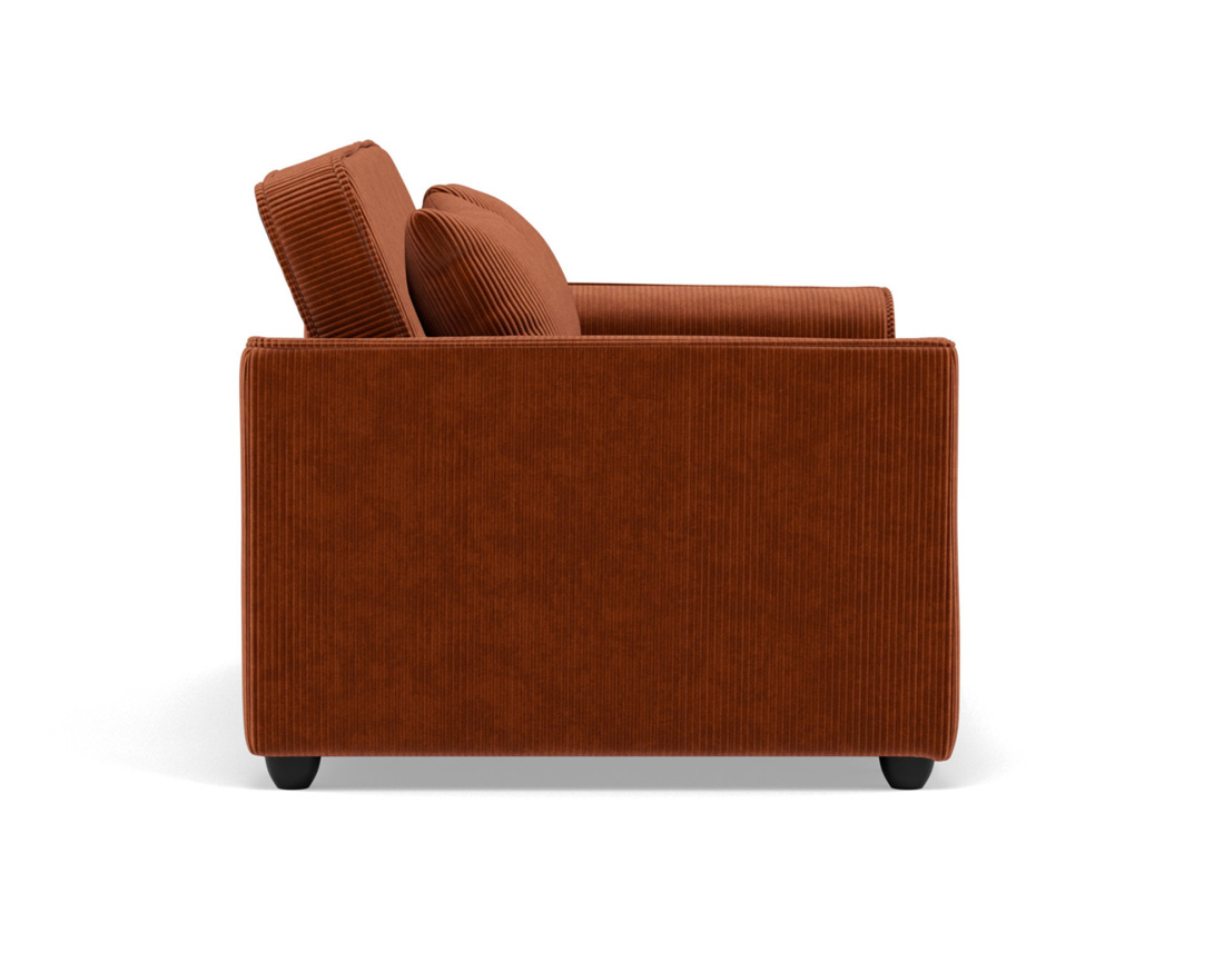 Canapé droit 2 places convertible en velours côtelé Ernest