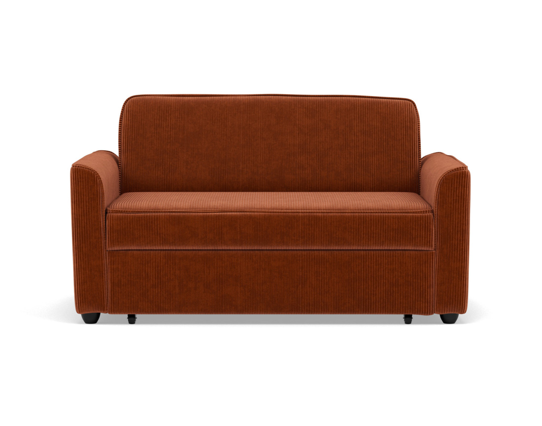 Canapé droit 2 places convertible en velours côtelé Ernest