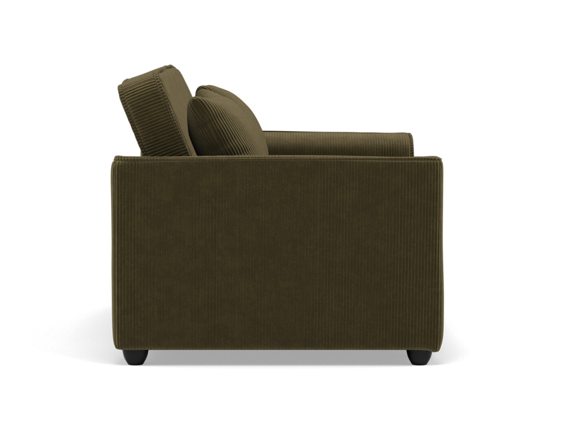 Canapé droit 2 places convertible en velours côtelé Ernest