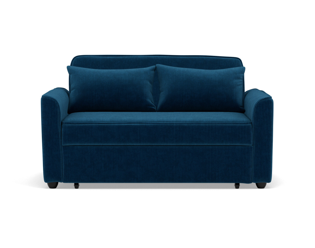 Canapé droit 2 places convertible en velours côtelé Ernest