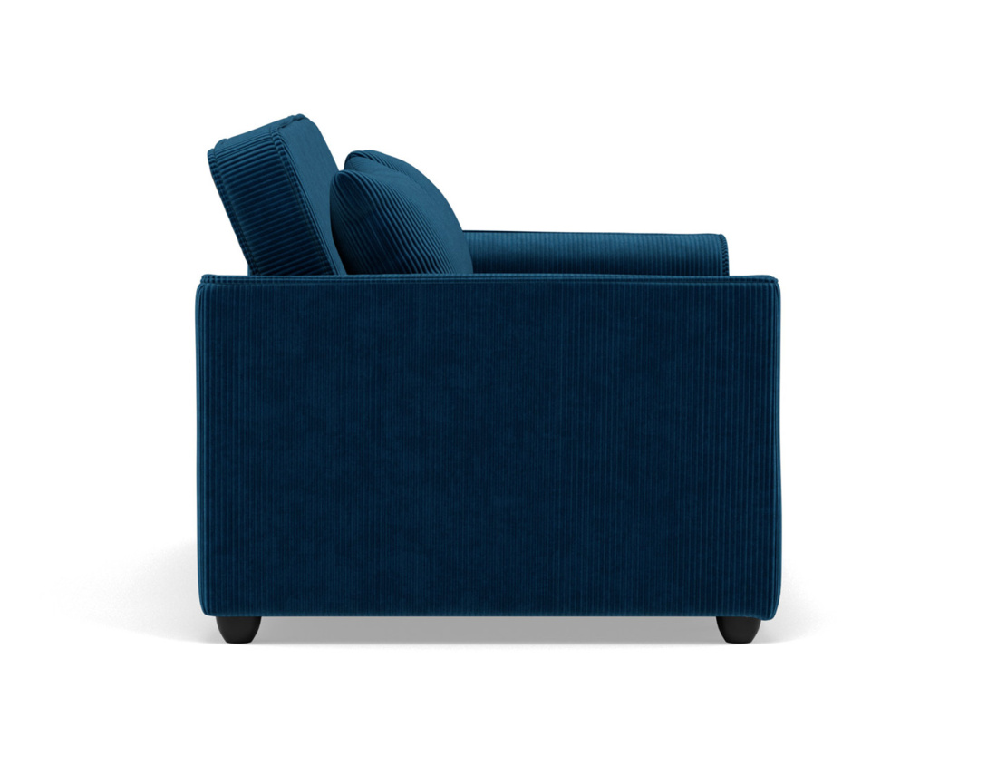 Canapé droit 2 places convertible en velours côtelé Ernest