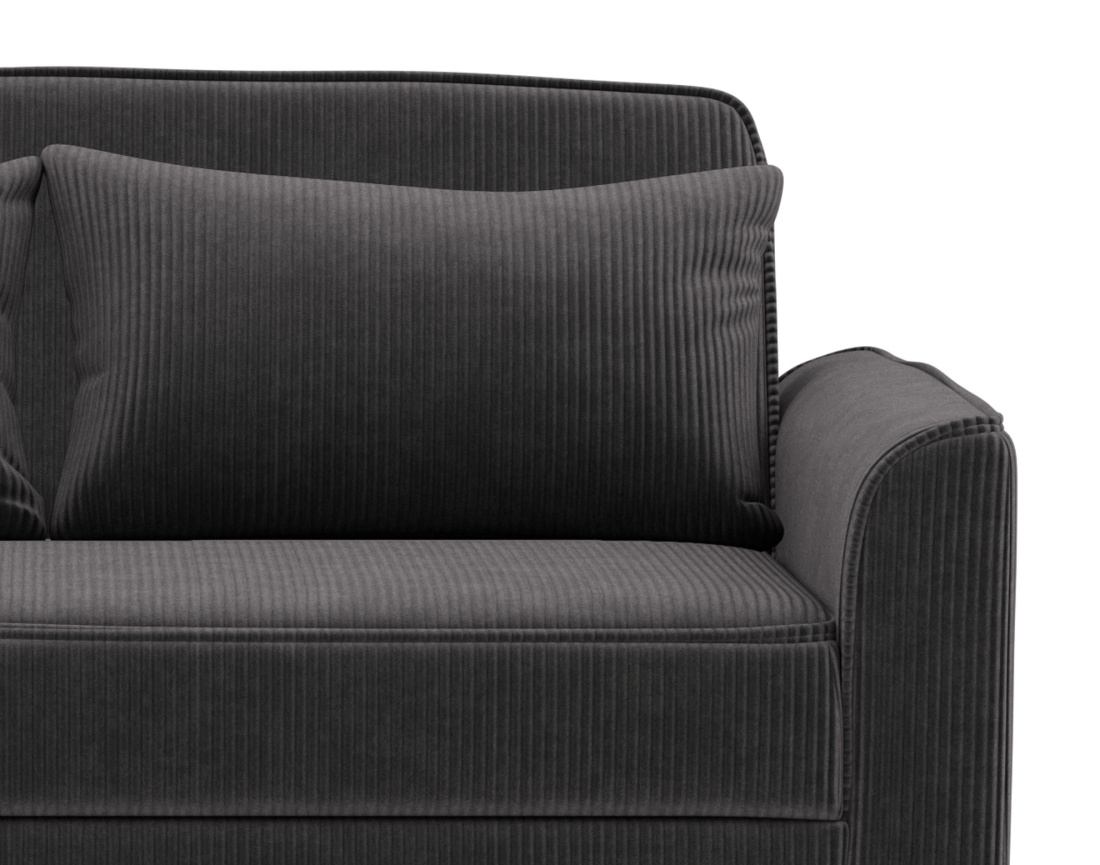 Canapé droit 2 places convertible en velours côtelé Ernest