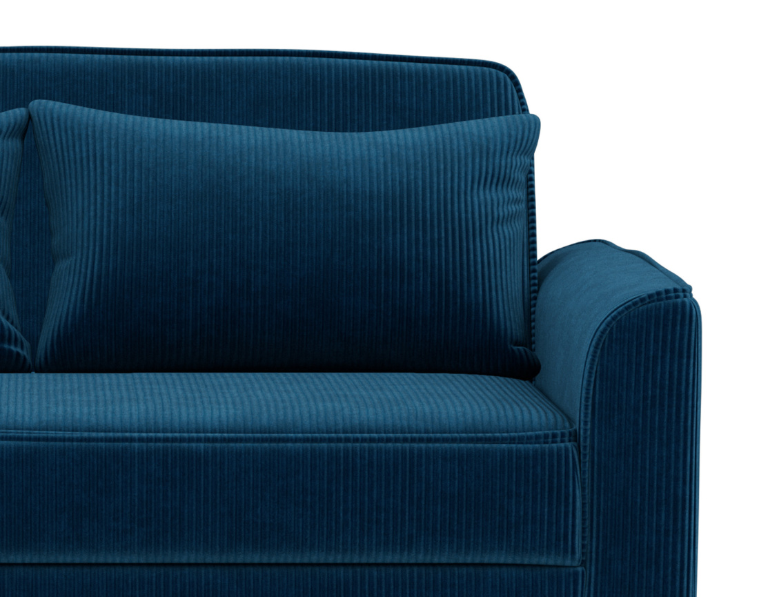 Canapé droit 2 places convertible en velours côtelé Ernest