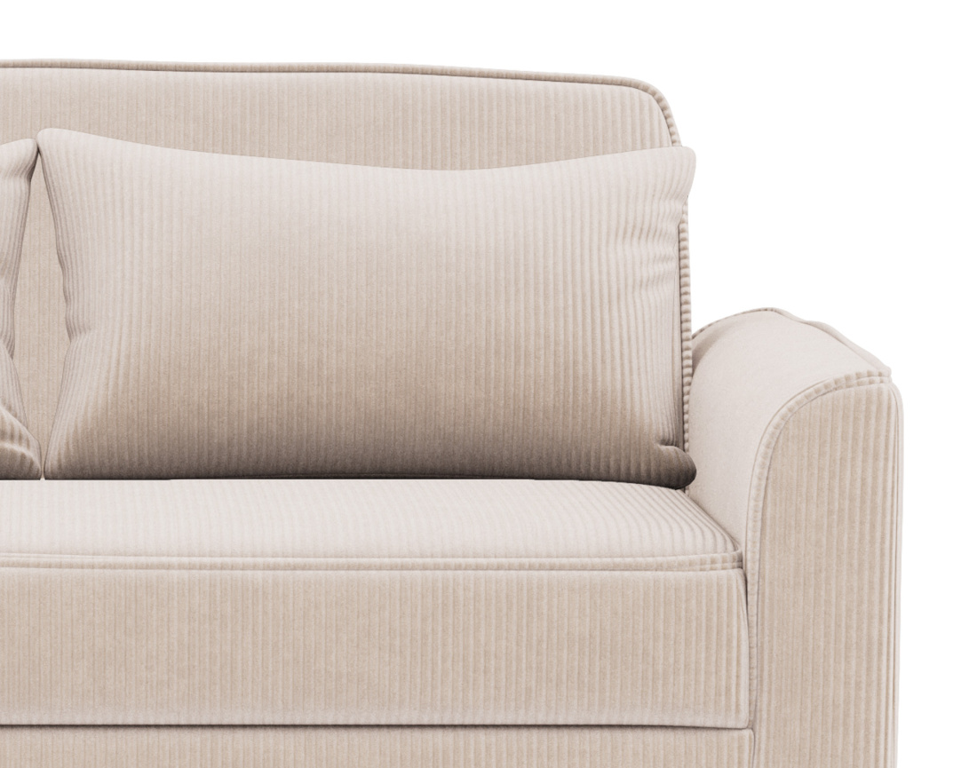 Canapé droit 2 places convertible en velours côtelé Ernest Canapé droit 2 places convertible en velours côtelé Ernest