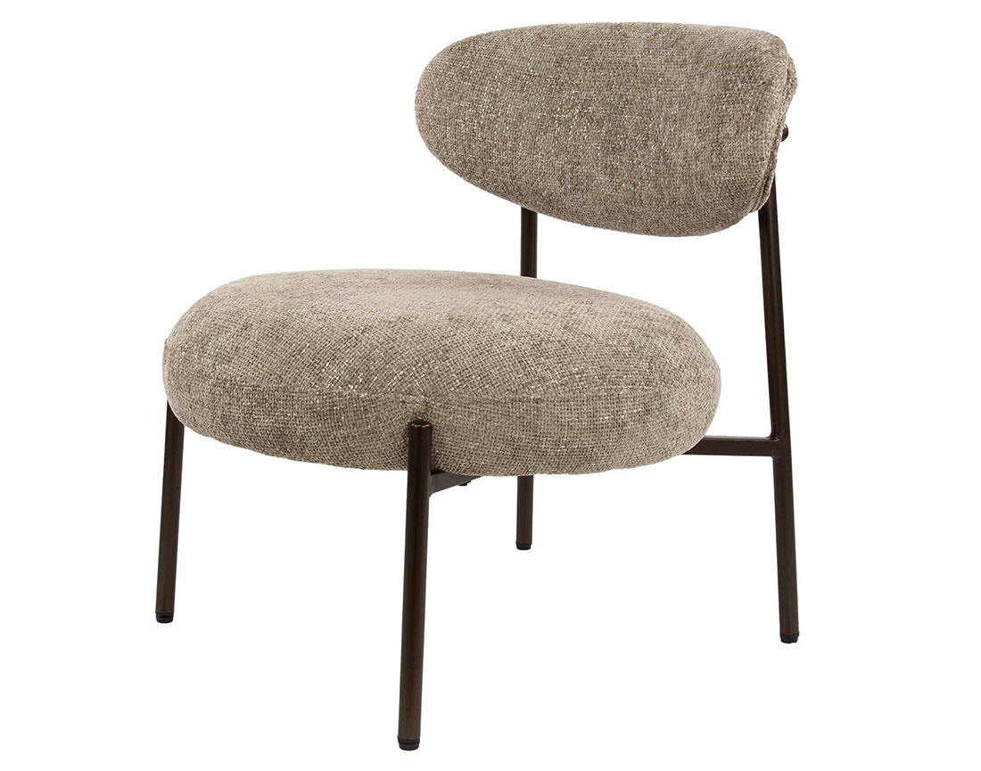 Fauteuil pieds en métal en tissu texturé Adelia