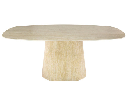 Table à manger effet travertin 4 à 6 personnes Aubin