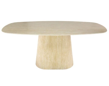 Table à manger effet travertin 4 à 6 personnes Aubin