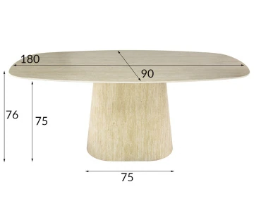 Table à manger effet travertin 4 à 6 personnes Aubin