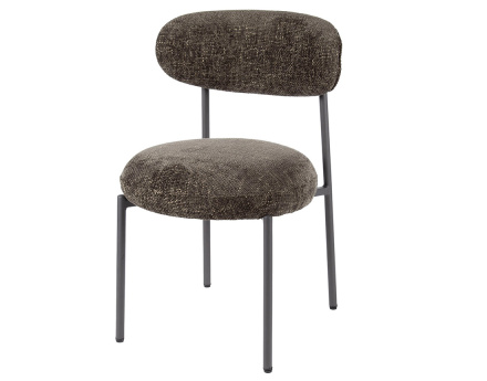 Lot de 2 chaises pieds en métal en tissu texturé Adelia