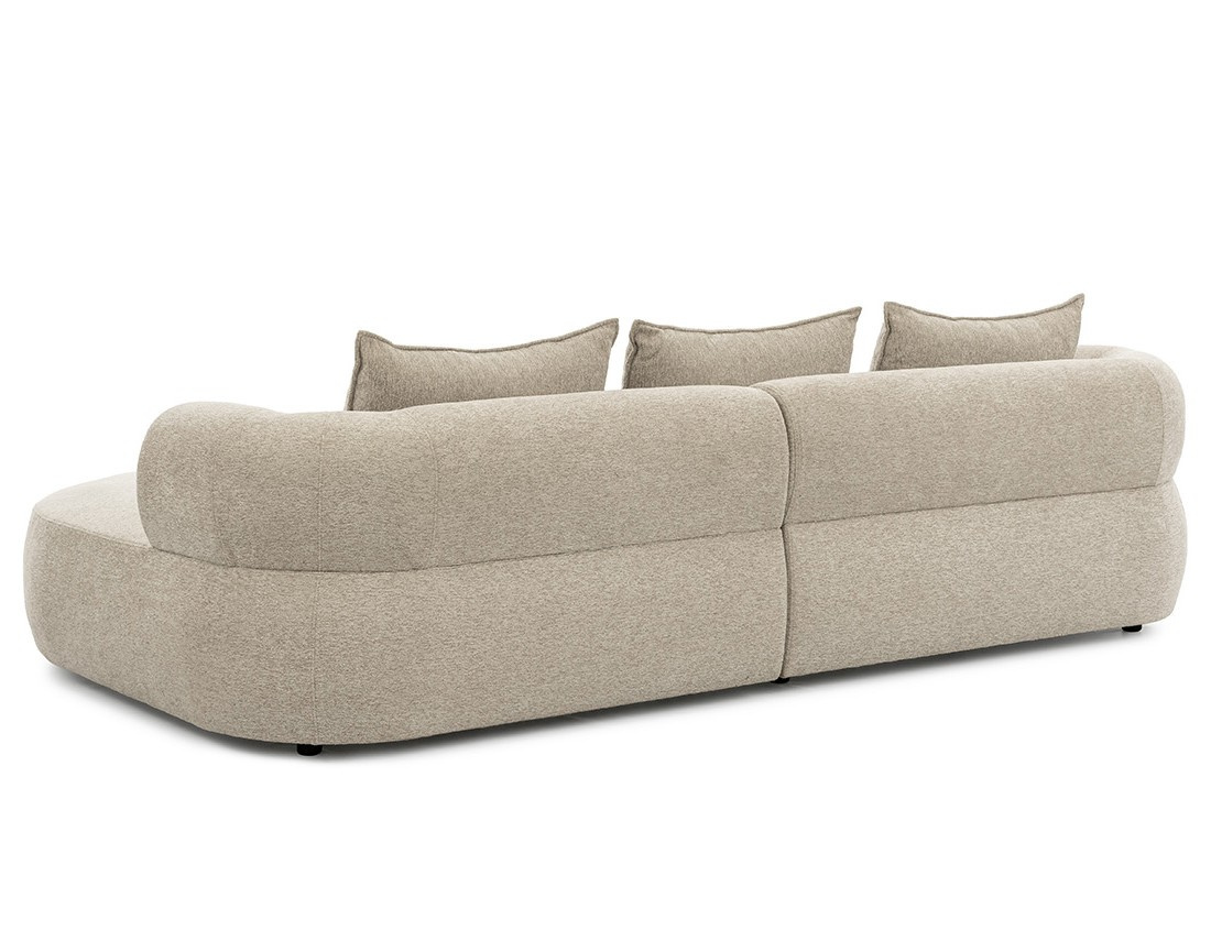 Angela - canapé d'angle droit 4 places en velours texturé