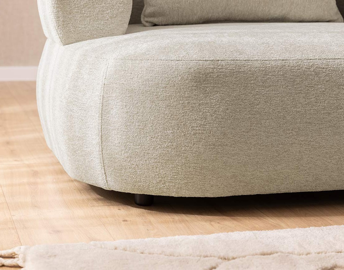 Angela - canapé d'angle droit 4 places en velours texturé