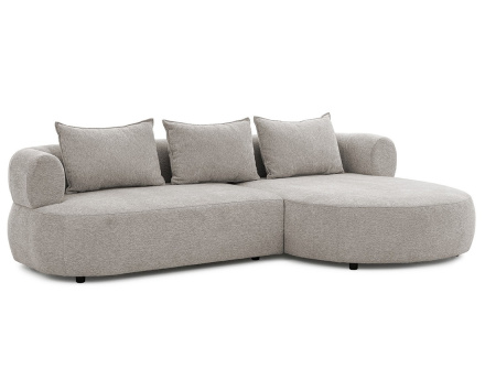 Angela - canapé d'angle droit 4 places en velours texturé
