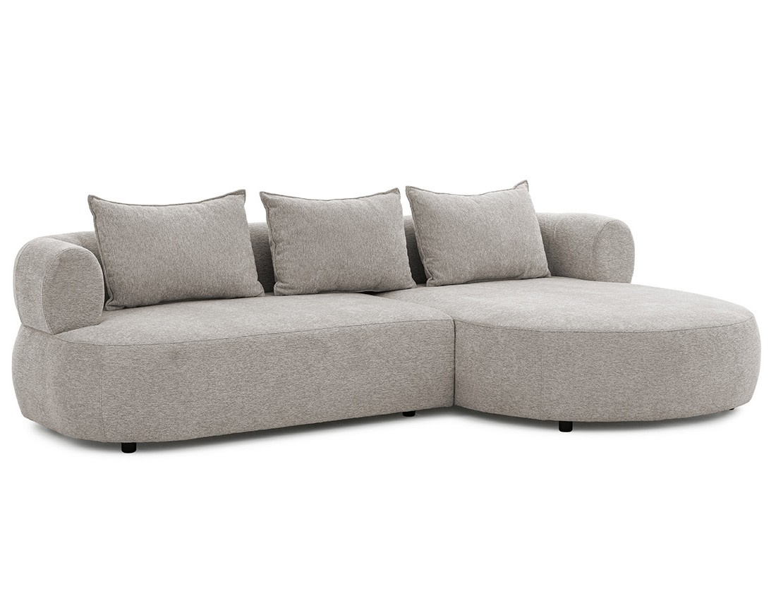 Angela - canapé d'angle droit 4 places en velours texturé