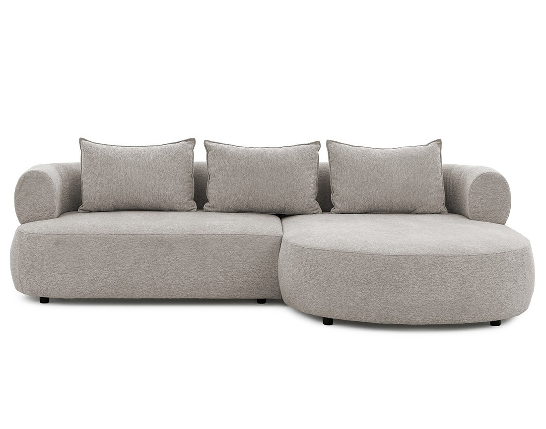 Angela - canapé d'angle droit 4 places en velours texturé