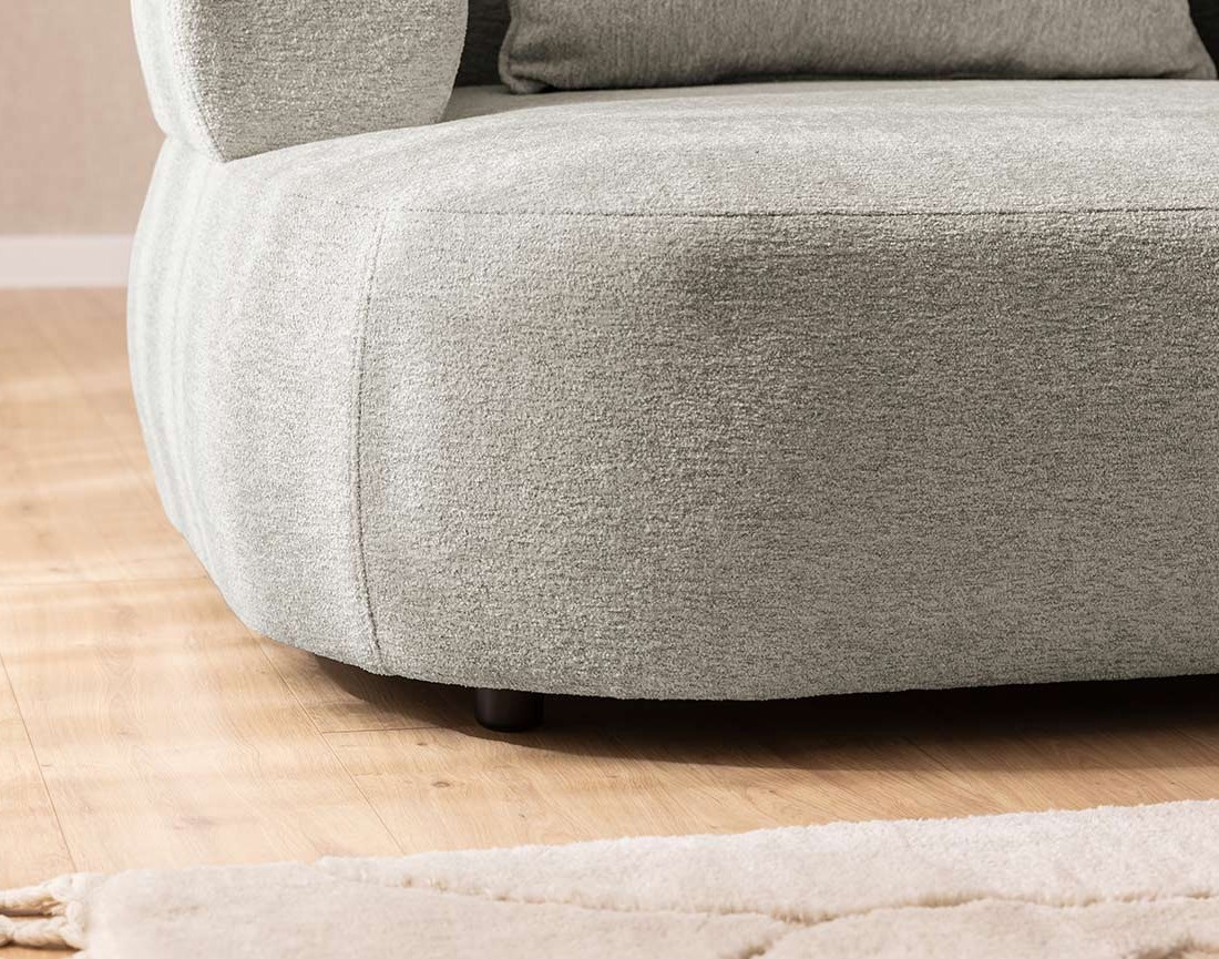 Angela - canapé d'angle droit 4 places en velours texturé