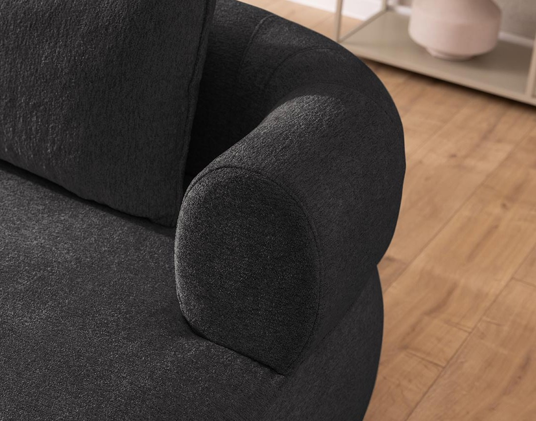 Angela - canapé d'angle droit 4 places en velours texturé