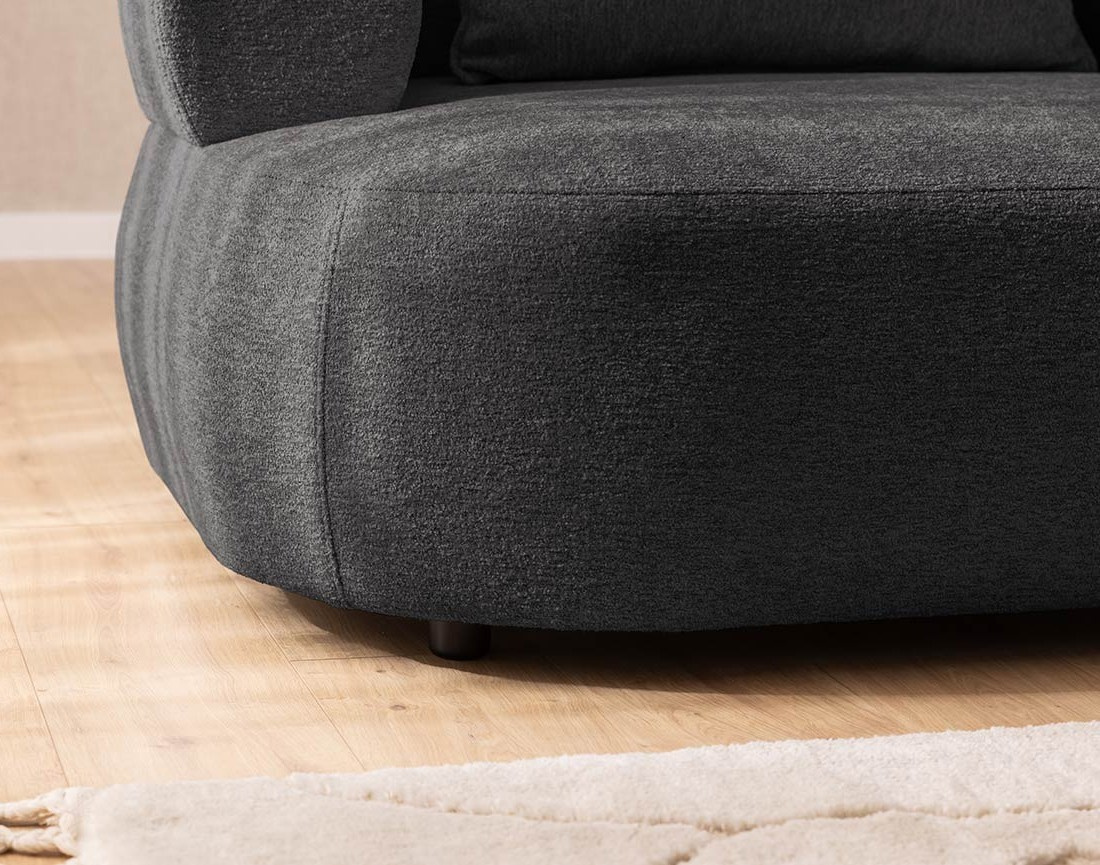 Angela - canapé d'angle droit 4 places en velours texturé