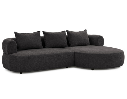 Angela - canapé d'angle droit 4 places en velours texturé