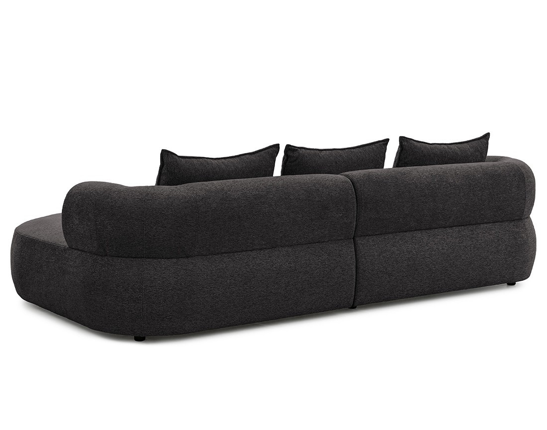 Angela - canapé d'angle droit 4 places en velours texturé