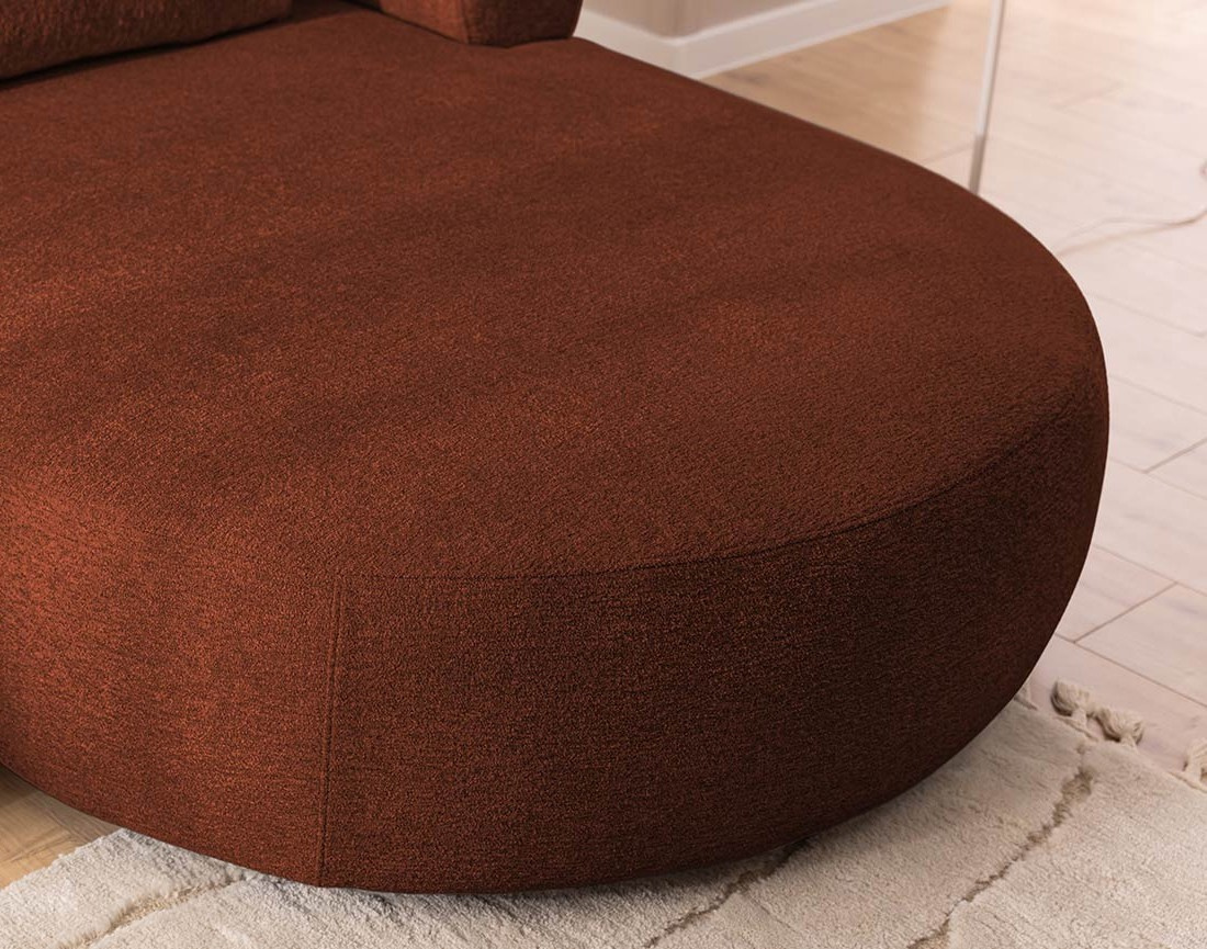 Angela - canapé d'angle droit 4 places en velours texturé