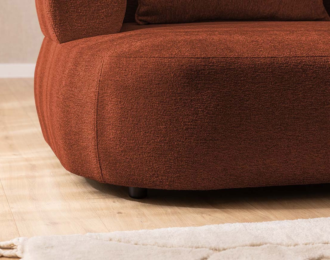 Angela - canapé d'angle droit 4 places en velours texturé