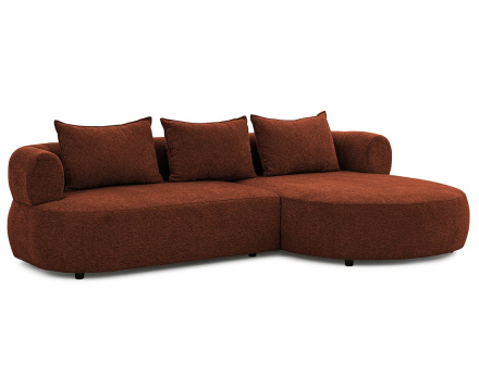 Angela - canapé d'angle droit 4 places en velours texturé