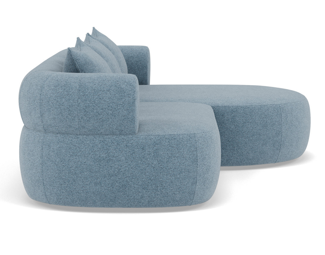 Angela - canapé d'angle droit 4 places en velours texturé