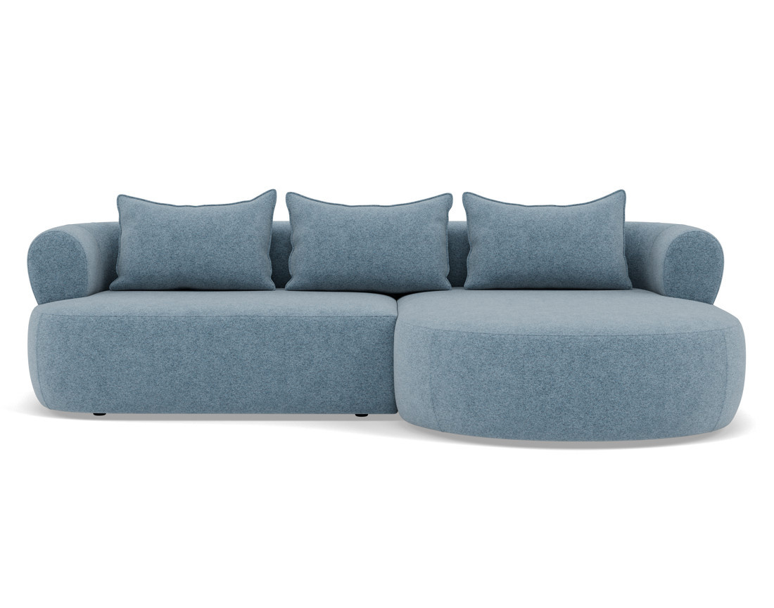 Angela - canapé d'angle droit 4 places en velours texturé